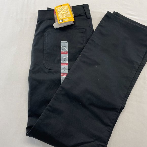 Carhartt Original Fit Straight Leg Pants Women's Size 6 Regular Black Cotton NEW